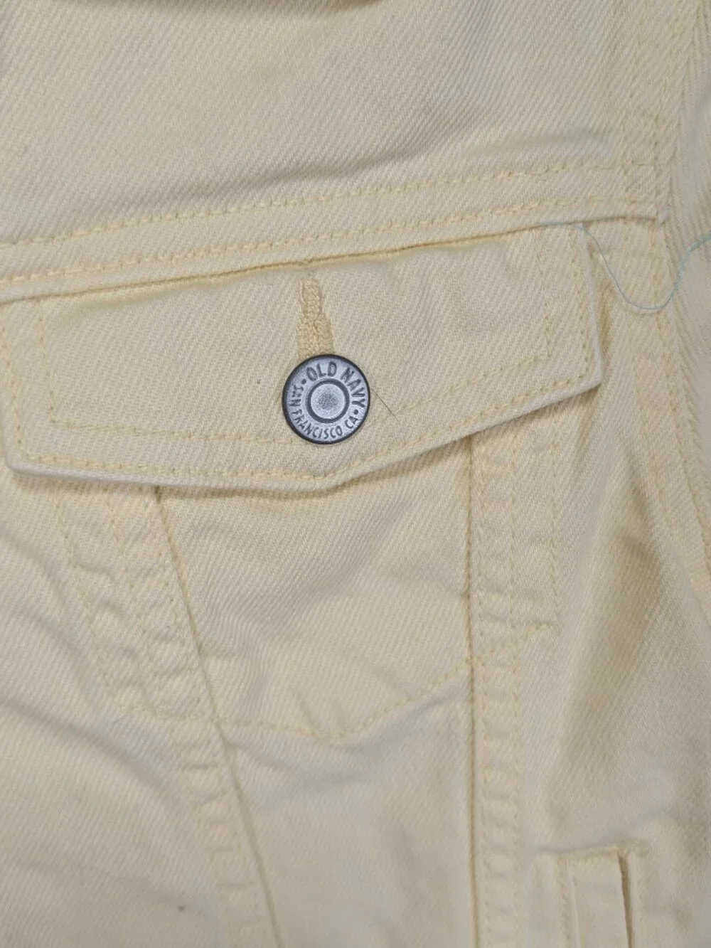 Old Navy Pale Yellow Denim Jacket Size Medium (8)